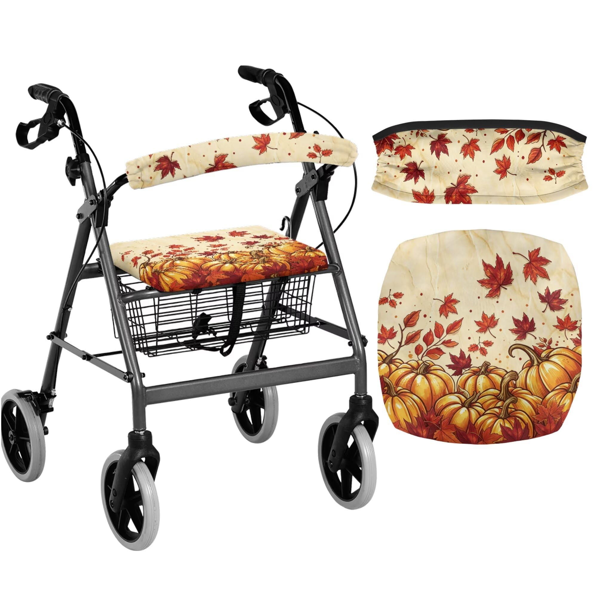 White Marble Walkers for Seniors Cover Universal Fit Walker Accessories Walkers for Seniors with Seat Cover Washable Rollator Covers — Amazon image 13