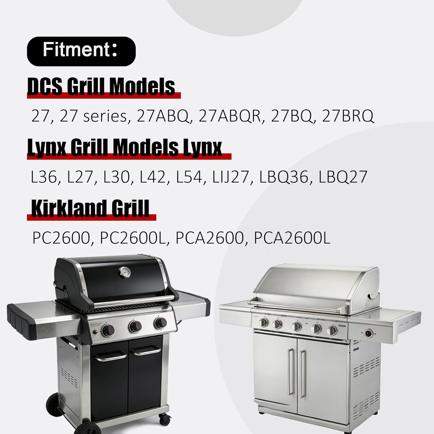 304 Stainless Steel Grill Burner Replacement 2 Pack Compatible with DCS 27 Series, Lynx L27 L30 L36 L42, Kirkland Grill, BBQ Burner Replacement