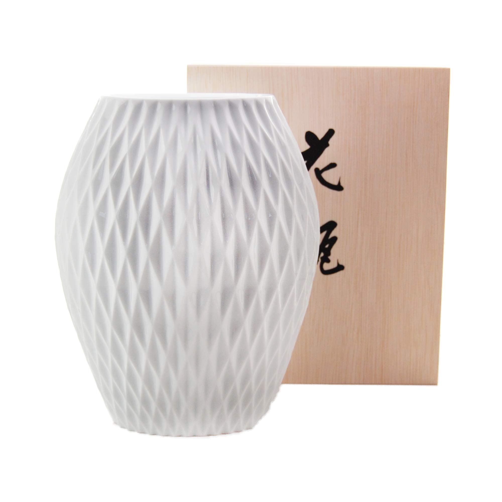 Amazon.co.jp: 香蘭社 花瓶 白磁ダイヤ 299-NWR ホワイト 26.5cm 299 