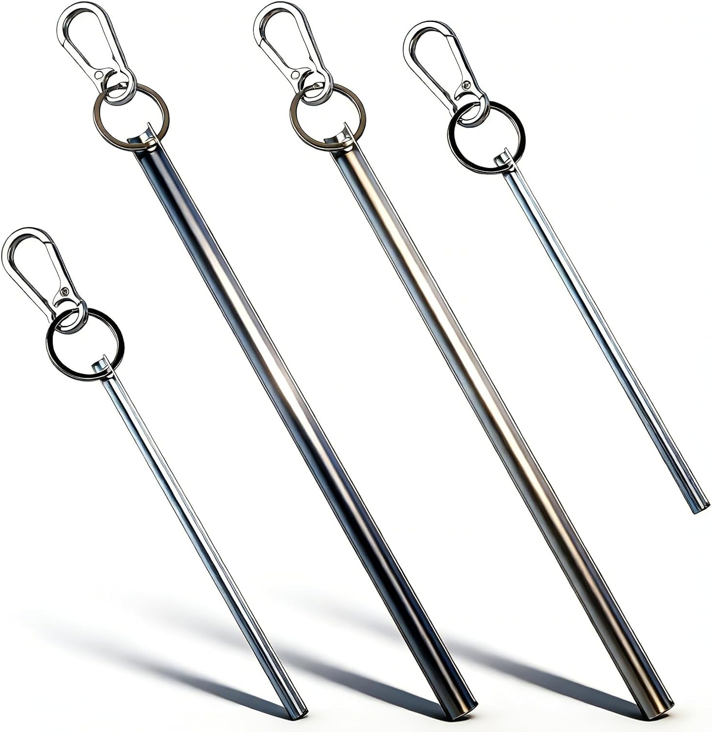 Half Moon Elevator Door Keys, Large for Otis Elevator Doors, Small for Westinghouse/Schindler Elevator Doors with Key Fob, 4-Pack (2 Large, 2 Small)