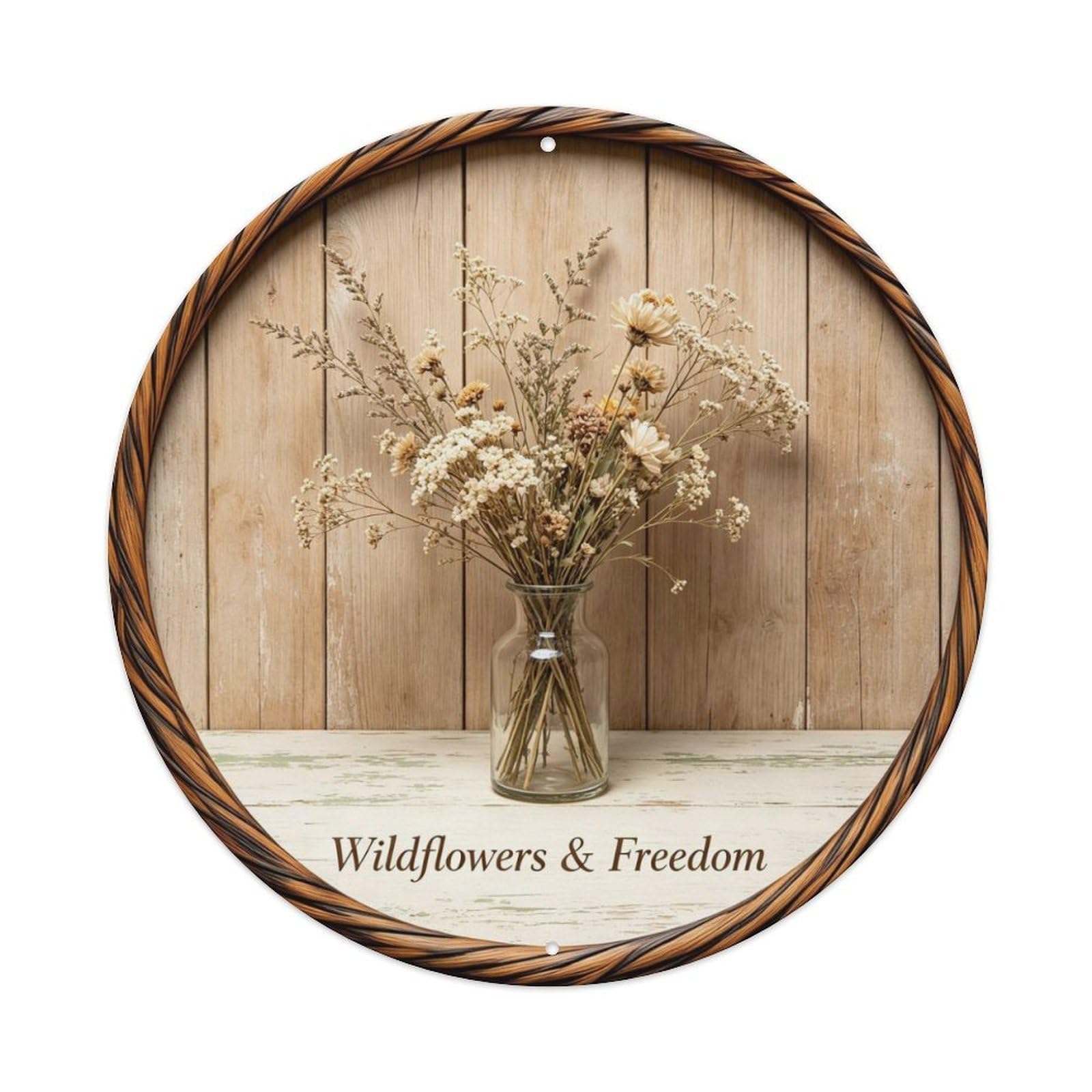 Wildflowers & Freedom Metal Tin Sign Plaque
