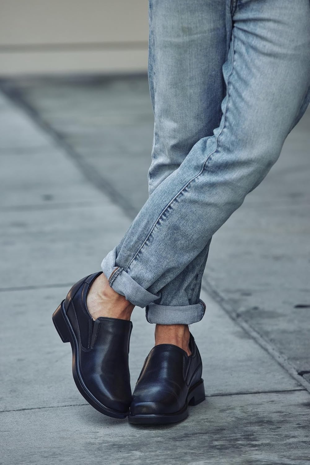 CALTO Men's Invisible Height Increasing Elevator Shoes - Black Leather Slip-on Lightweight Casual Loafers - 3.6 Inches Taller - K31714 - Size 10 D(M) US - Image 2