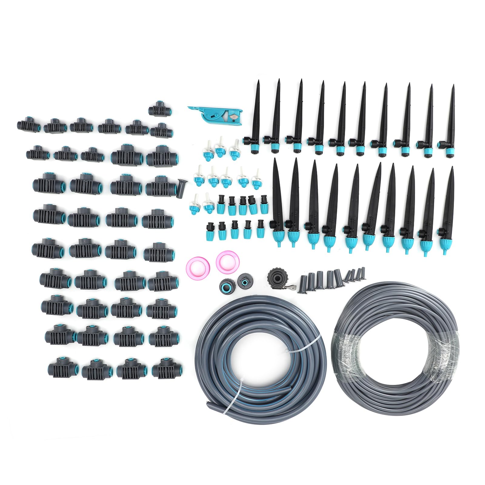 di Irrigazione a Goccia, Kit di Irrigazione da Giardino in Lega di Alluminio PE con 3 modalità di Spruzzo Ruotabili, Copertura a Goccia e Nebulizzante per la Cura delle Piante del Prato,