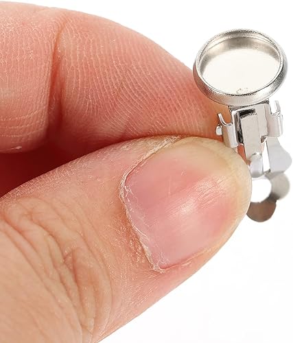 Miniatura 4 de Exceart 50 piezas de aretes de cabujón con clip para hacer joyas y manualidades de bricolaje, color plateado, 0.315 in