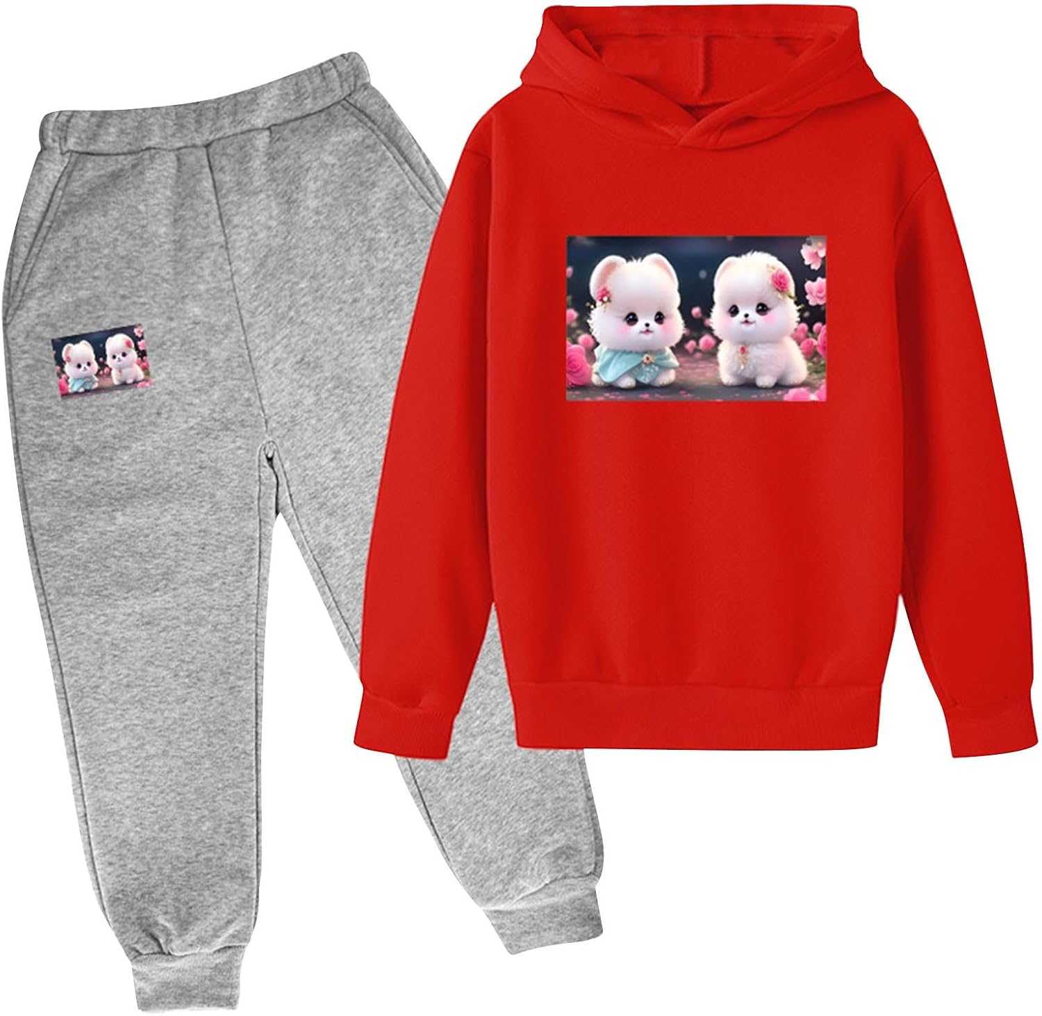 Children Boy Girl Sweatsuits with Matching Pants and Hooded Sweatshirts - Tracksuits for Child Outfits