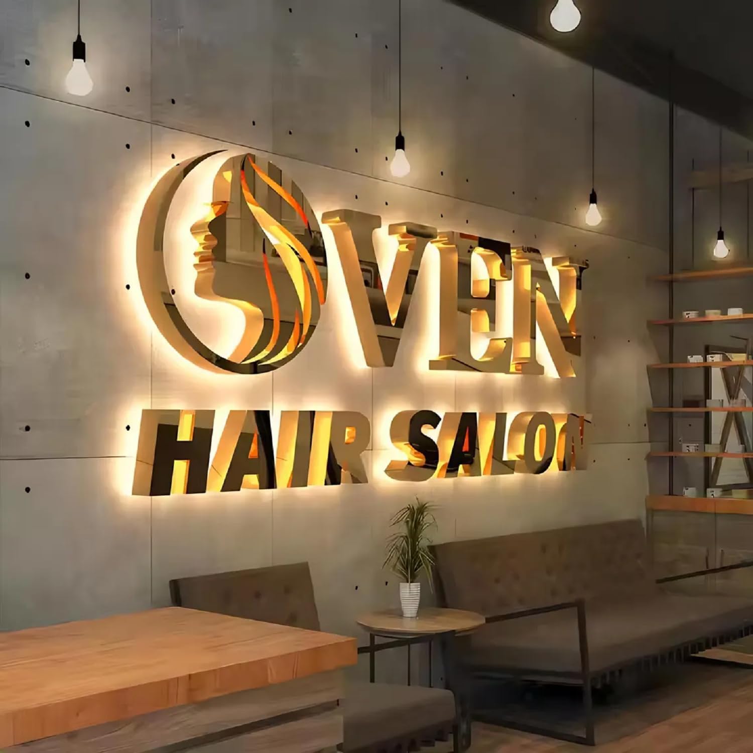 Custom LED Logo Sign, Personalized Illuminated 3D Metal Letters Backlit ...