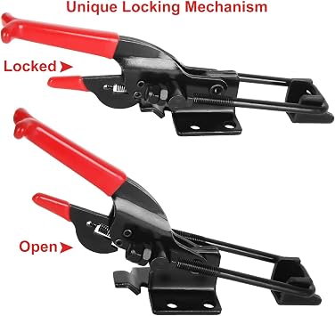 4PCS Black Toggle Latch Clamp Self-Lock Adjustable Toggle Clamp 770LBS Holding Capacity Heavy Duty Toggles Latch Hasp Clamps For Door, Box Case Trunk, Quick Release Smoker Pull Latch (GH-431)