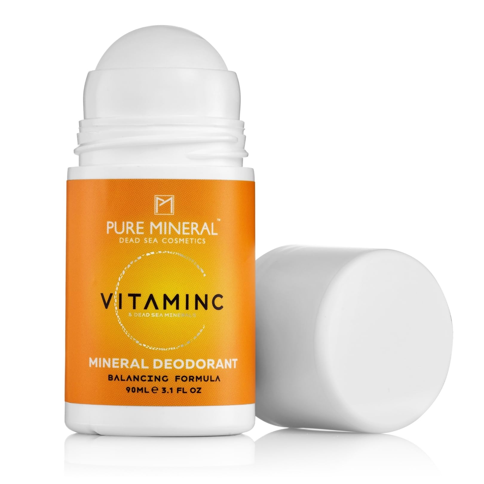 Pure Mineral - Natural Mineral Deodorant - Dead Sea Minerals, Vitamin C, 24h Protection, Alcohol-Free, Sensitive Skin - Silicone-Free, Sulfate-Free, Paraben-Free - 90ml