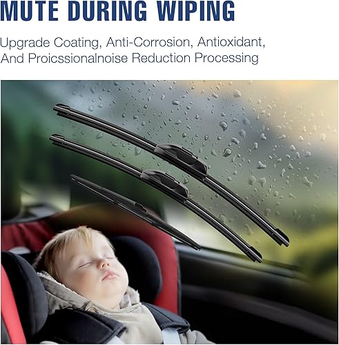 Miniatura 140 de 28"+20" Limpiaparabrisas frontales para Toyota Sienna 2020 2019 2018 2017 2016 2015 2014 2013 2012 2011 2010 (Juego de 2) Adaptador de gancho J/U