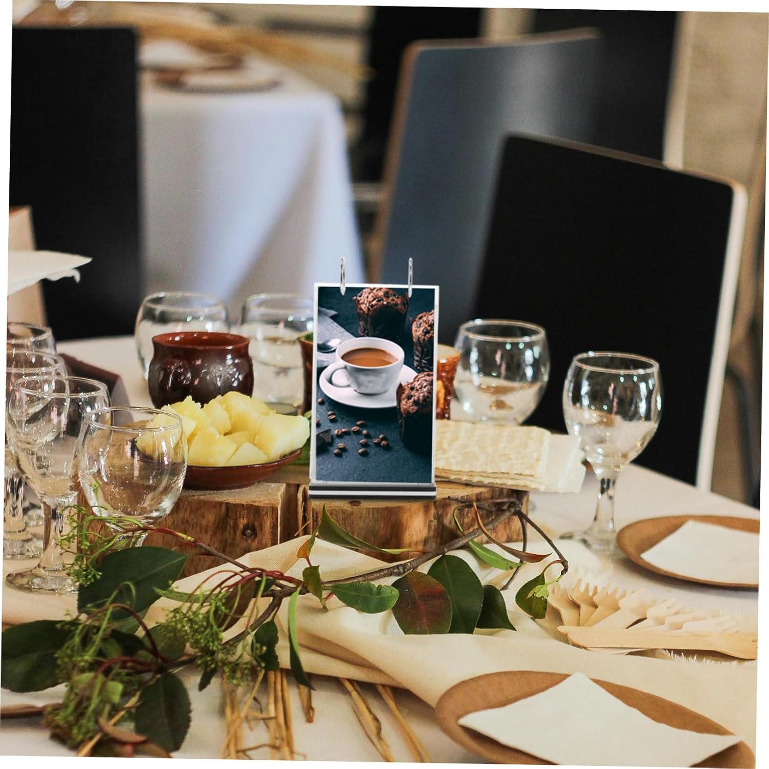 3pcs Menu Display Stands Sign Holders Plastic Sign Stand Tabletop Display