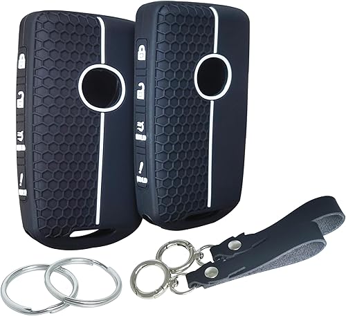 2 llaveros inteligentes de silicona con 4 botones para Mazda 3 6 CX-30 CX-5 CX-5 CX-9 CX-50 2019 2021 2022 2023 (negro)