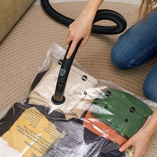 Paquete de 3 bolsas pequeñas de almacenamiento al vacío, bolsas de compresión selladoras que ahorran espacio