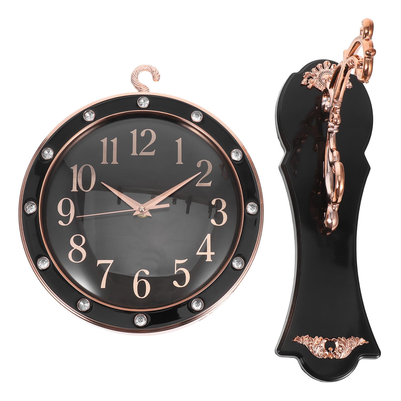 Horloge murale double face silencieuse et grande pendule ronde style européen