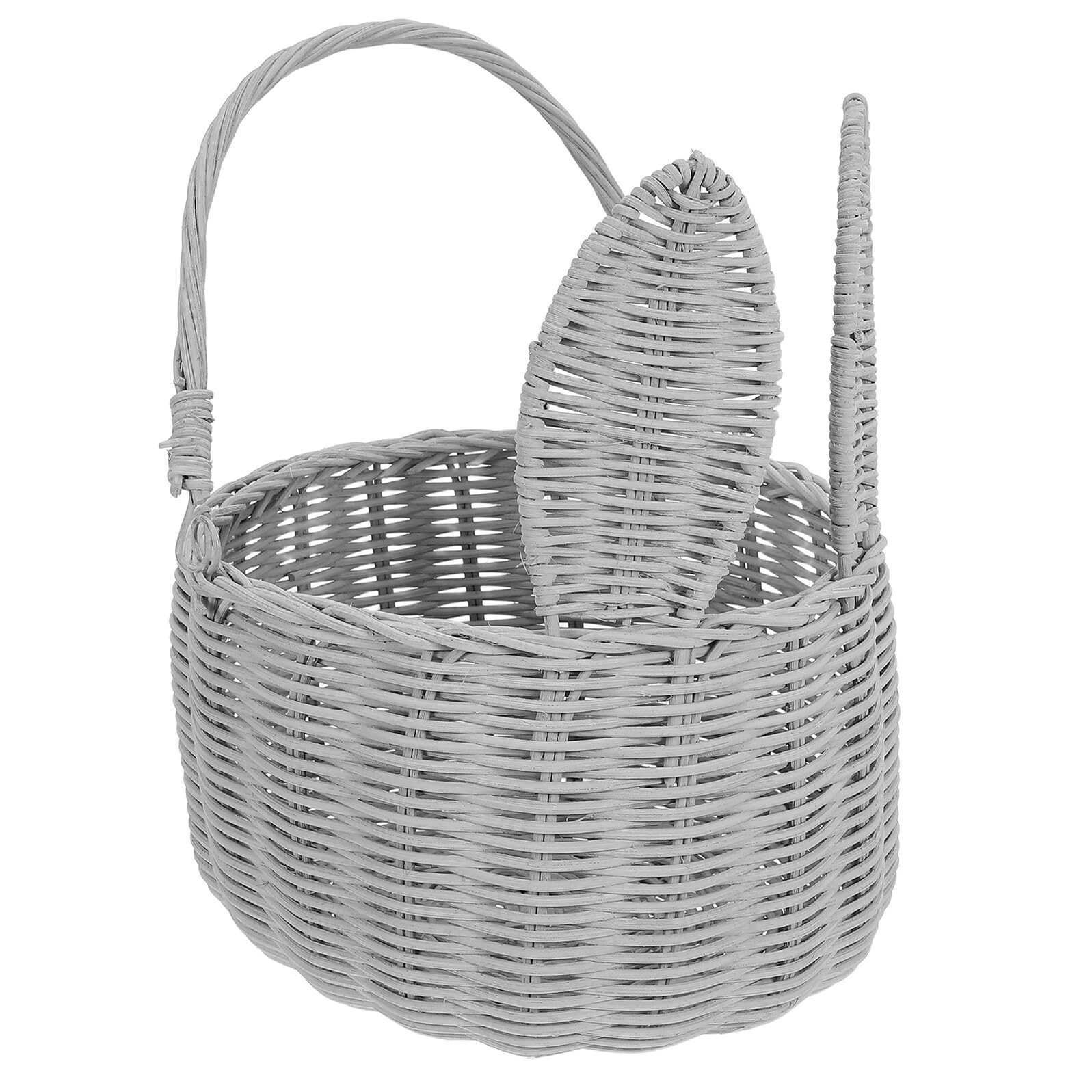 Rattan Blumenkorb Weihnachtsdeko Geflochtener Korb Blumenkörbe Weihnachts Obstkorb Picknickkorb In Hasenohrform Handgefertigter Osterkorb Eierkörbe Grau