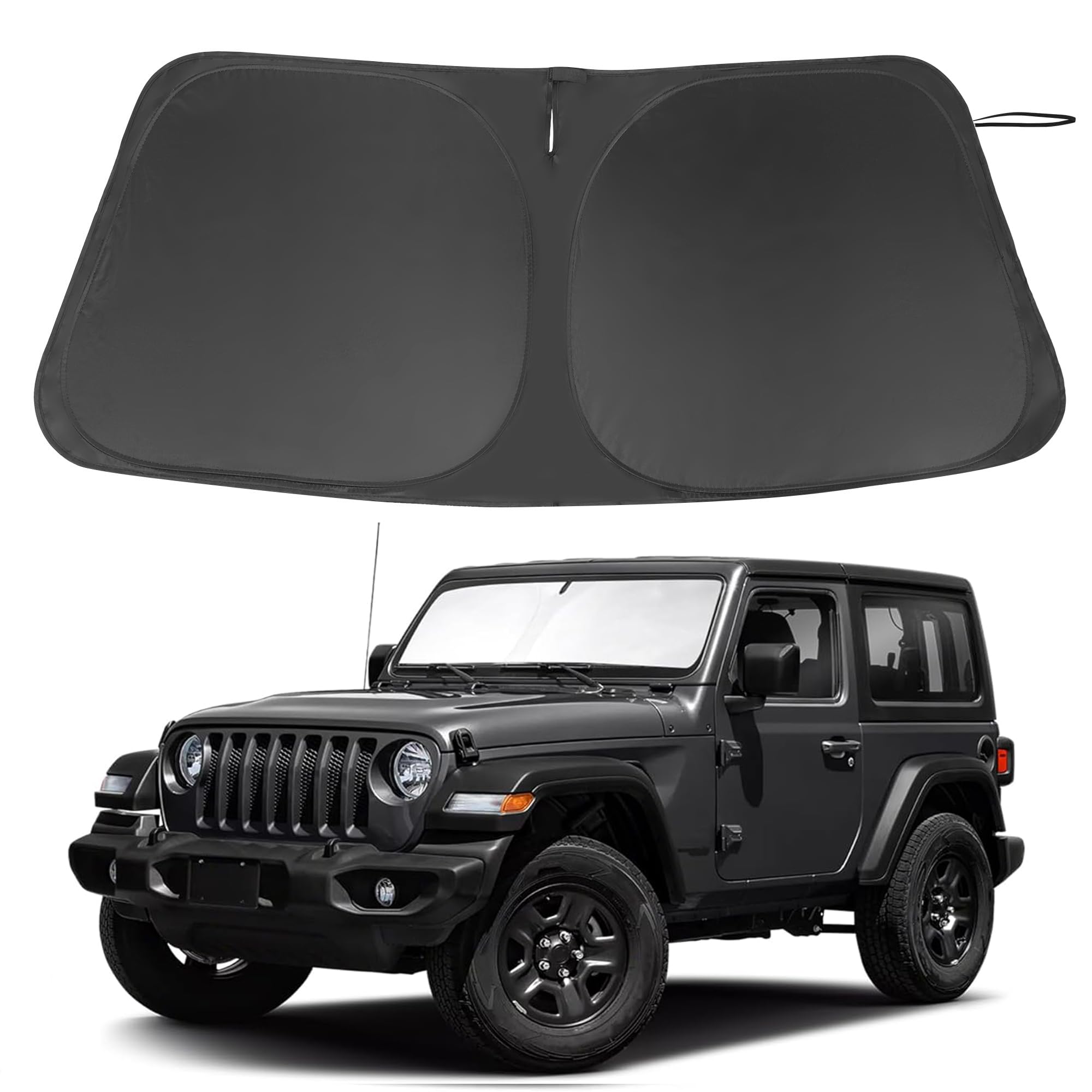 Windshield Sun Shade for 2018-2026 Jeep Wrangler JL/4XE