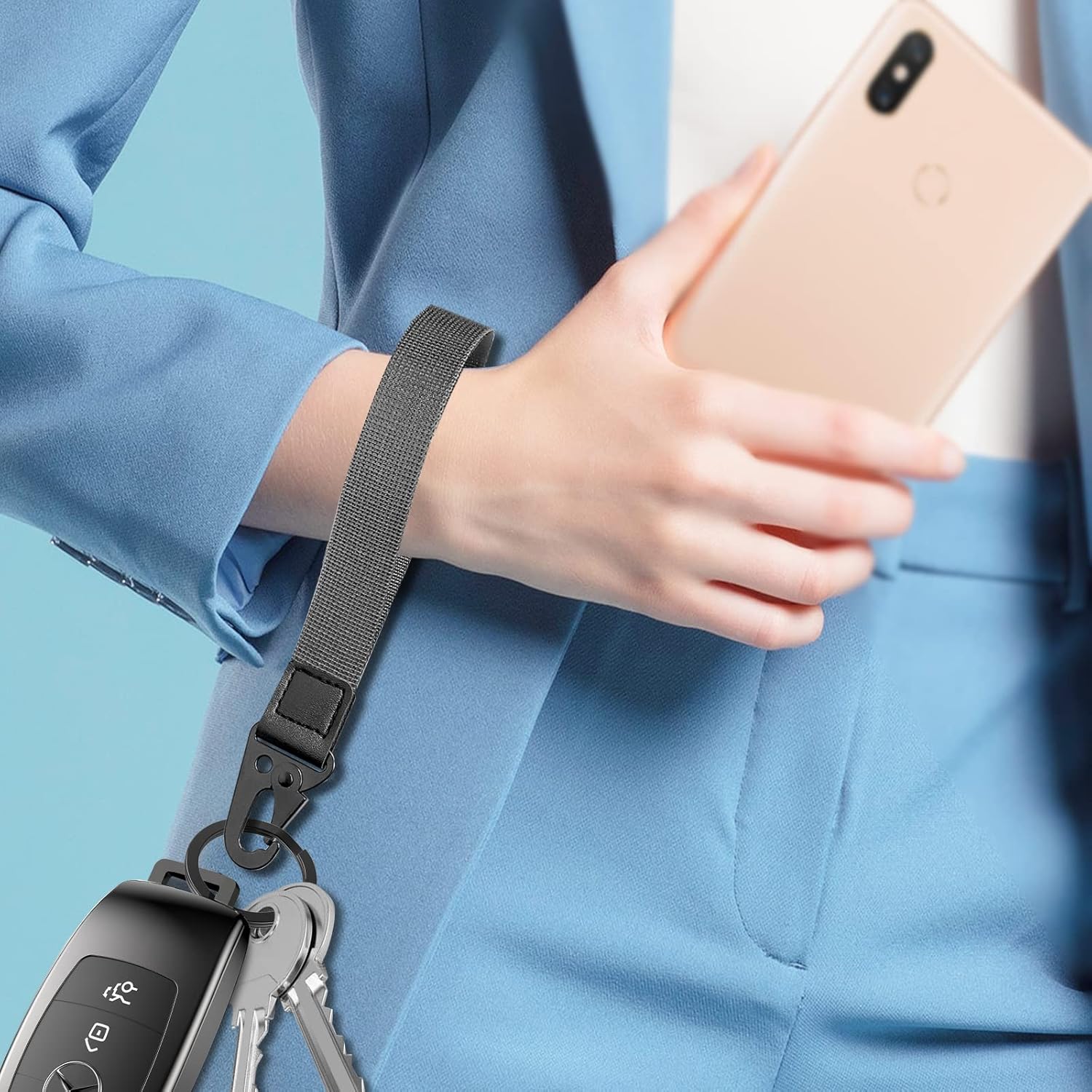 Idakekiy Wristlet Strap for Key, Hand Wrist Lanyard Key Chain Holder for Men and Women - Image 2