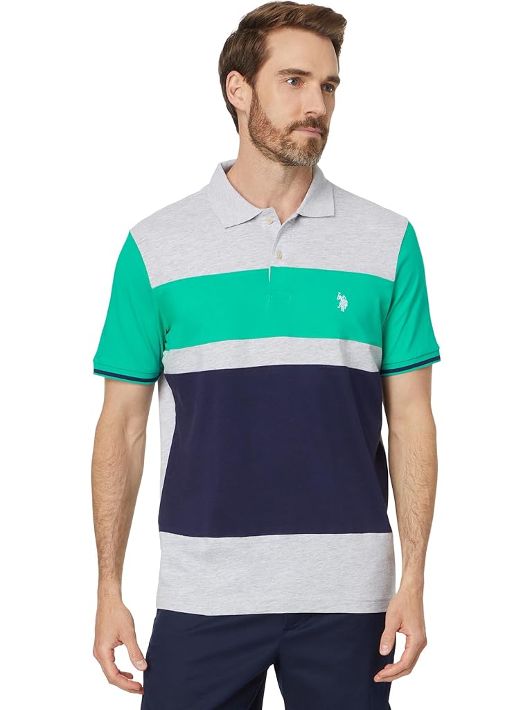 U.S. POLO ASSN. Short Sleeve Colorblock Jersey Knit Polo Shirt