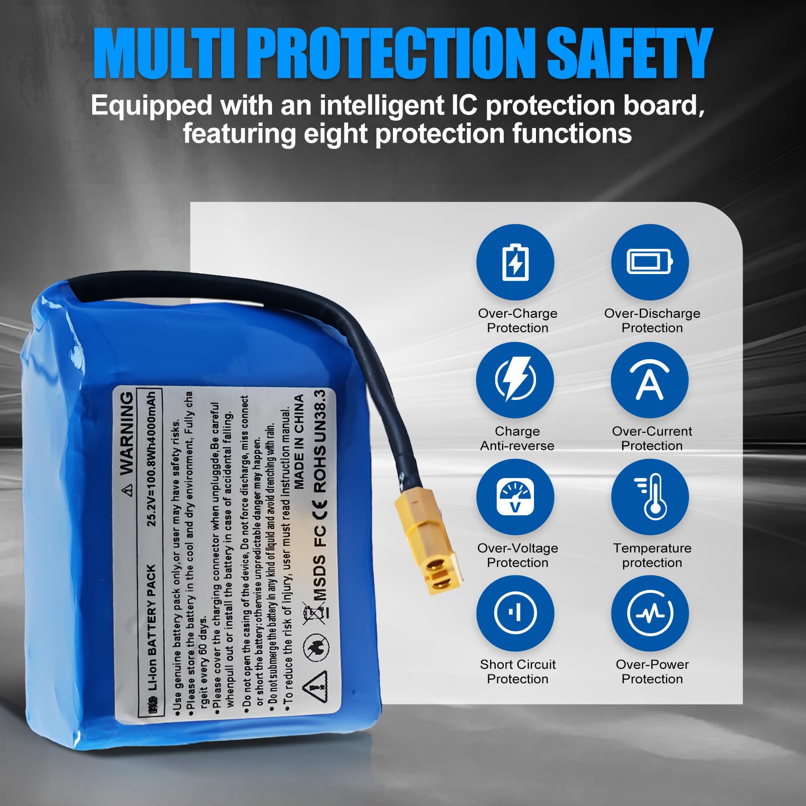 Amazon.com: iDeaZoo 25.2V 4000mAH Lithium Li-ion Hoverboard