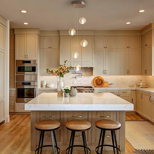 Miniatura 3 de Candelabros de vestíbulo de 5 luces para techos altos, candelabro de bola de cristal con forma de gota de lluvia, luz colgante de entrada LED