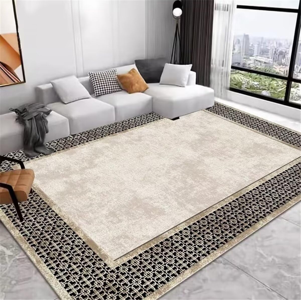 Grand tapis enfant gris 70x140cm pour chambre de garçon et tapis de canapé