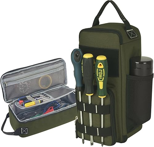 LAKE OF FIRE Pequeña bolsa de herramientas para hombres con múltiples bolsillos, impermeable, resistente al agua, bolsa de herramientas con