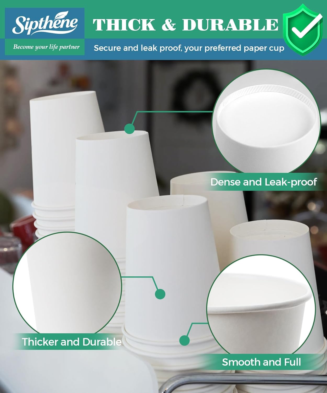 270 Pack 10 oz Disposable Paper Coffee Cups, White Paper Cups for Coffee and Water, Hot Drinking Cups for Party, Home, and Office - Image 4