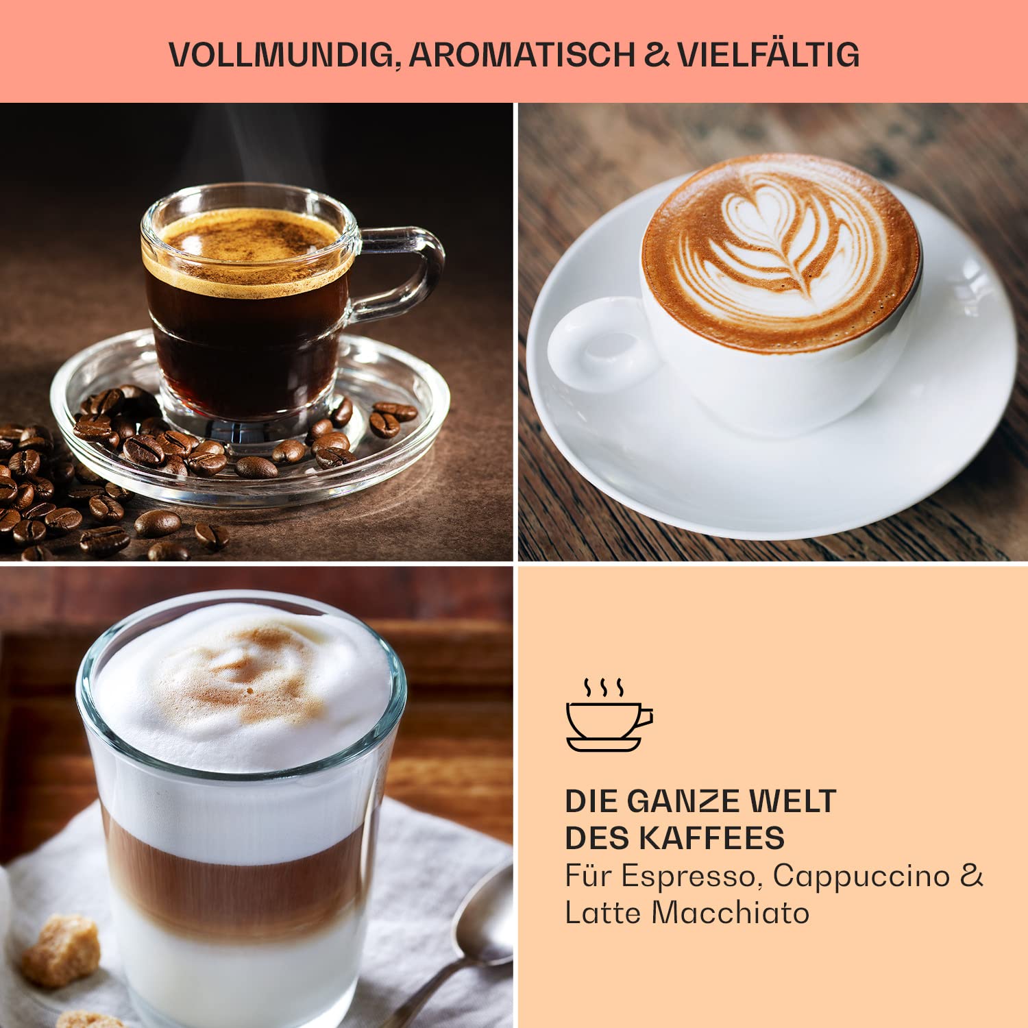 Klarstein 1,4 L Siebträgermaschine für 2 Tasse Kaffee, Mini Espressomaschine mit Milchschäumer, 20 Bar Siebträger Kaffeemaschine Klein, Gute Espresso Kaffeemaschine, Edelstahl-Espressomaschinen 1450 W