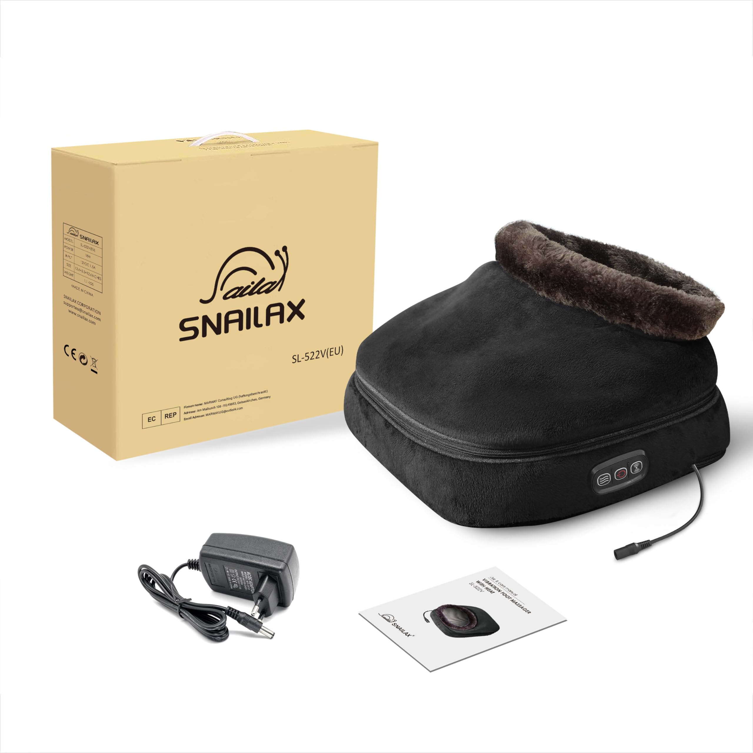 Snailax Elektryczne Urządzenie Do Masażu Stóp Z Funkcją Ogrzewania, 5 Trybów Masażu, Terapia Cieplna Z 2 Stopniami Ogrzewania, Ogrzewacz Stóp 2 W 1, Do Pielęgnacji Stóp I Pleców, Do Domu, Biura, Na Prezent