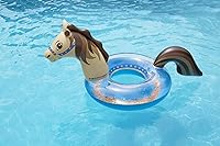 Vista 2 de Swimline Anillo de piscina de caballo con purpurina – Flotador inflable con diseño divertido para adultos y adolescentes – Anillo de vinilo duradero