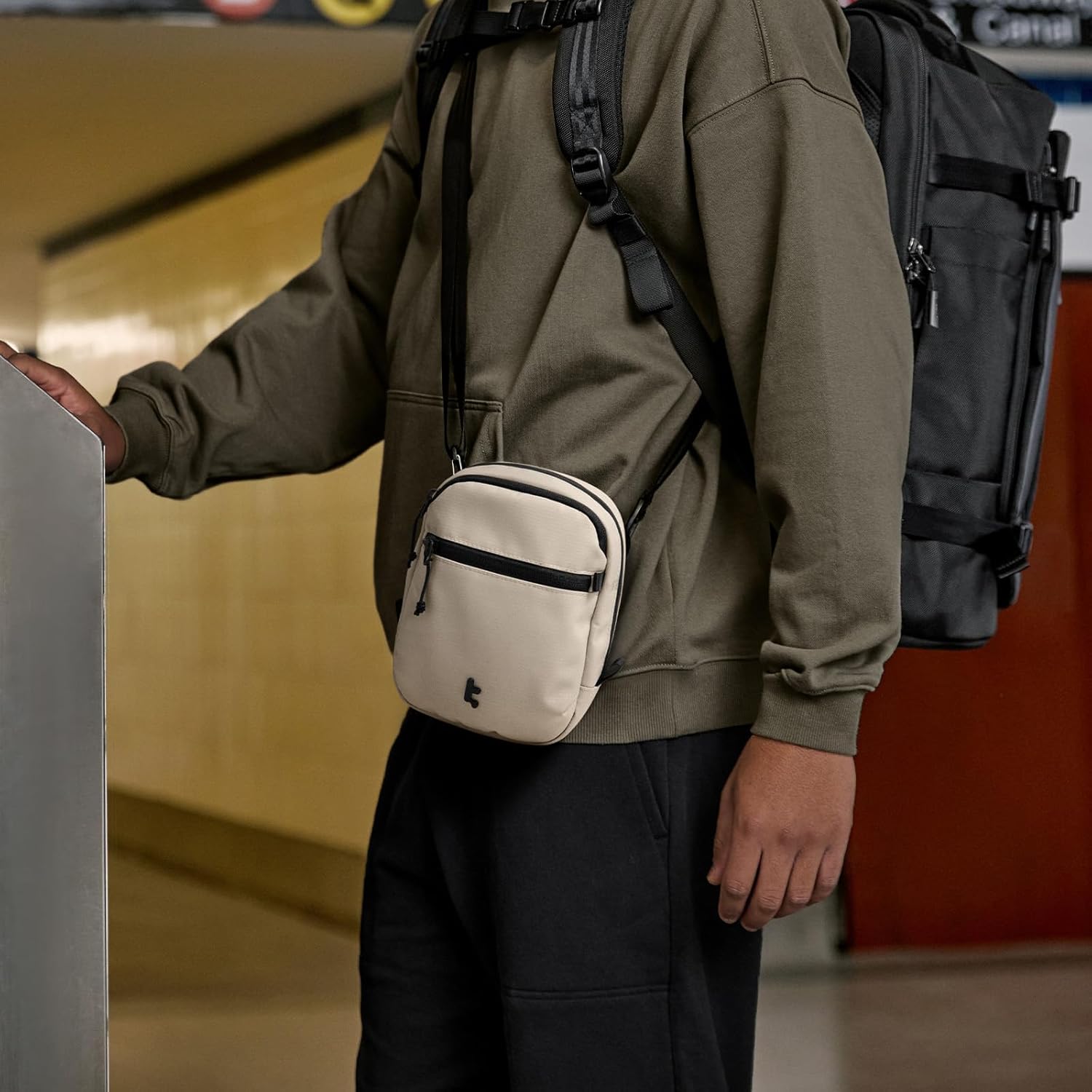 tomtoc Aviator-T37 Travel Crossbody RFID Blocking Bag, Holds 4-6 Passports with Anti-theft Lockable Zippers, Multiple Pockets for Cards & Documents – Organizer for Daily Use - Image 2