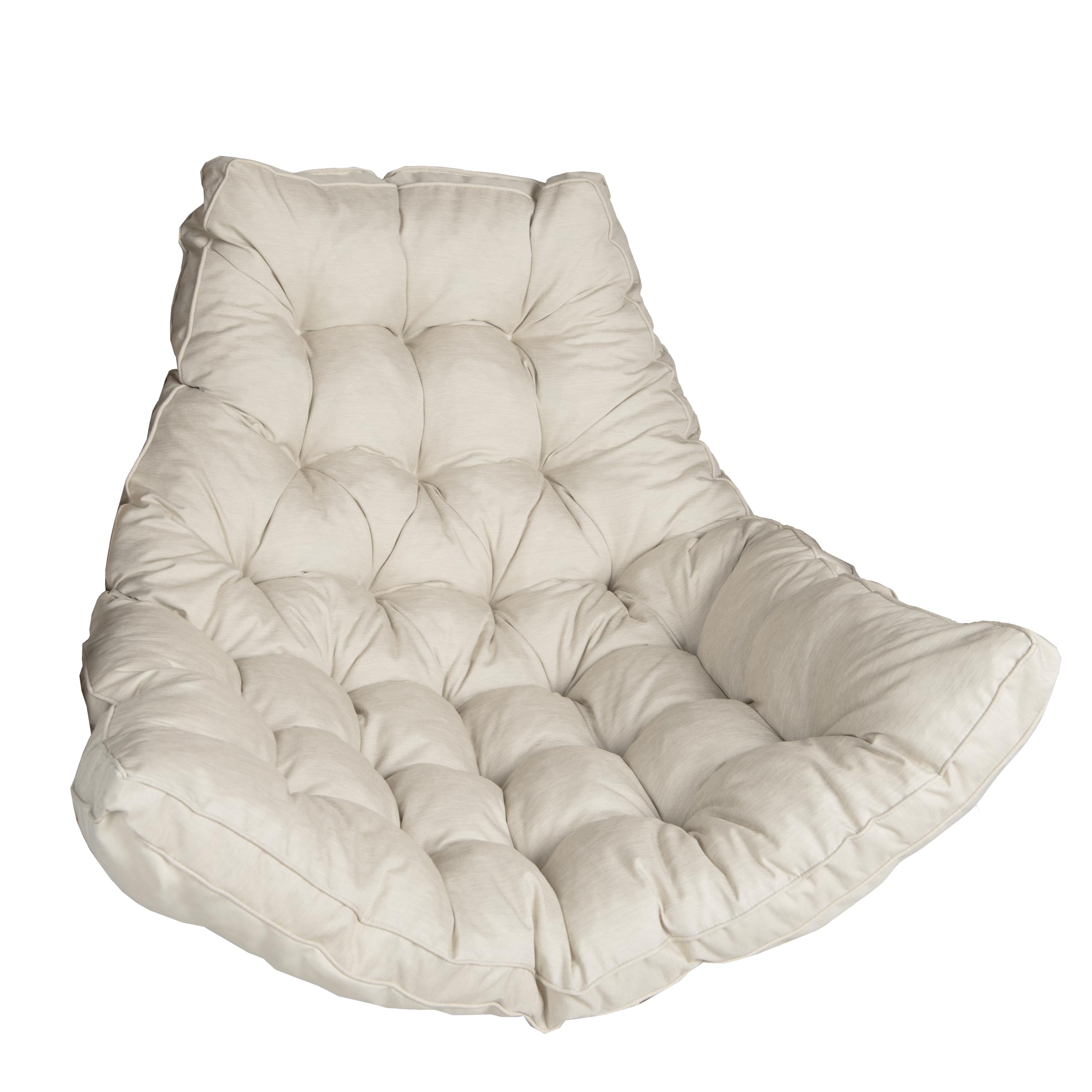 sunnypillow Coussin pour Fauteuil Suspendu – Coussin d’Assise pour Transat, Chaise Oeuf, Fauteuil Balancoire – Housses pour Mobilier de Jardin - 100 x 120 cm - Extérieur, Résistant aux UV - Ecru
