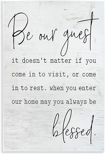 Stupell Industries Be Our Guest Home Family Word On Wood Texture Design