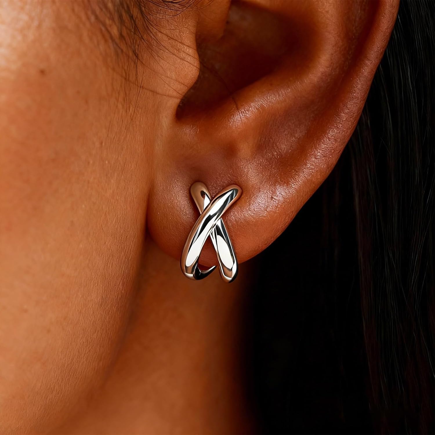 Earrings for Women Trendy 14K Gold Plated Huggie Earring Teacher Earring Small Hoop Earrings Hypoallergenic Earring Christmas Jewelry Accessorie Gifts - Image 2