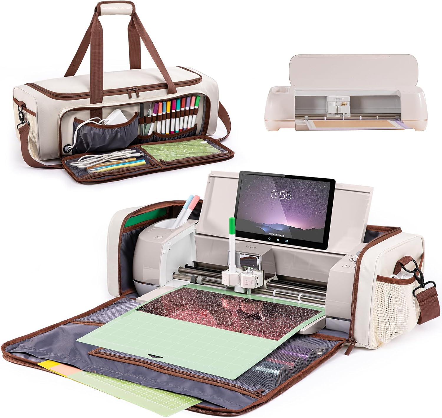 IMAGINING Carrying Case Bag for Cricut Maker 4, Maker 3, Explore 4, Explore 3, Explore Air 2, Large Opening Storage for Cricut Accessories and Suppliers