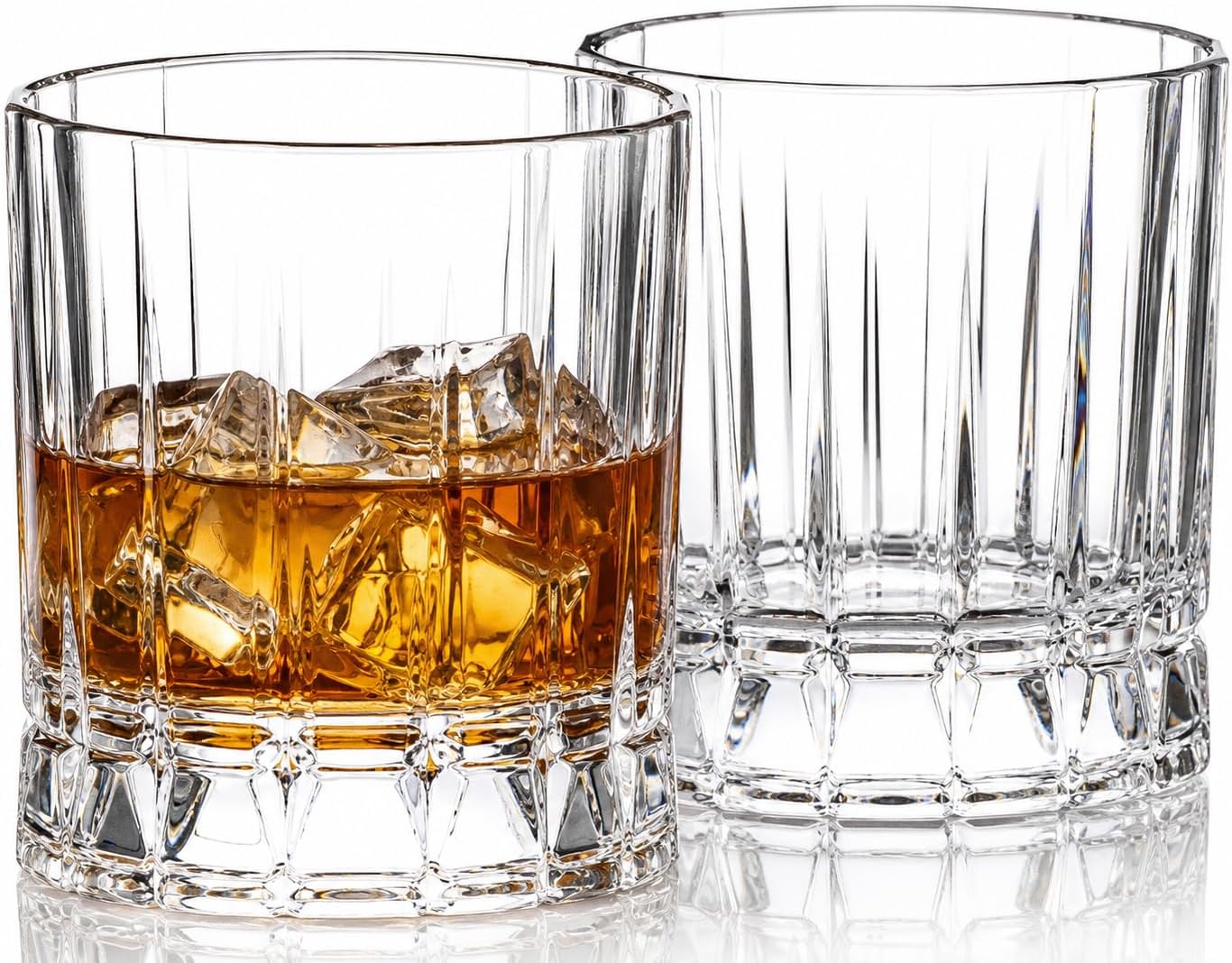 HISTORY COMPANY Crystal Bourbon Whiskey Glass – Harry S. Truman–Inspired Old Fashioned Tumbler, 2-Piece Set (Gift Box Collection)