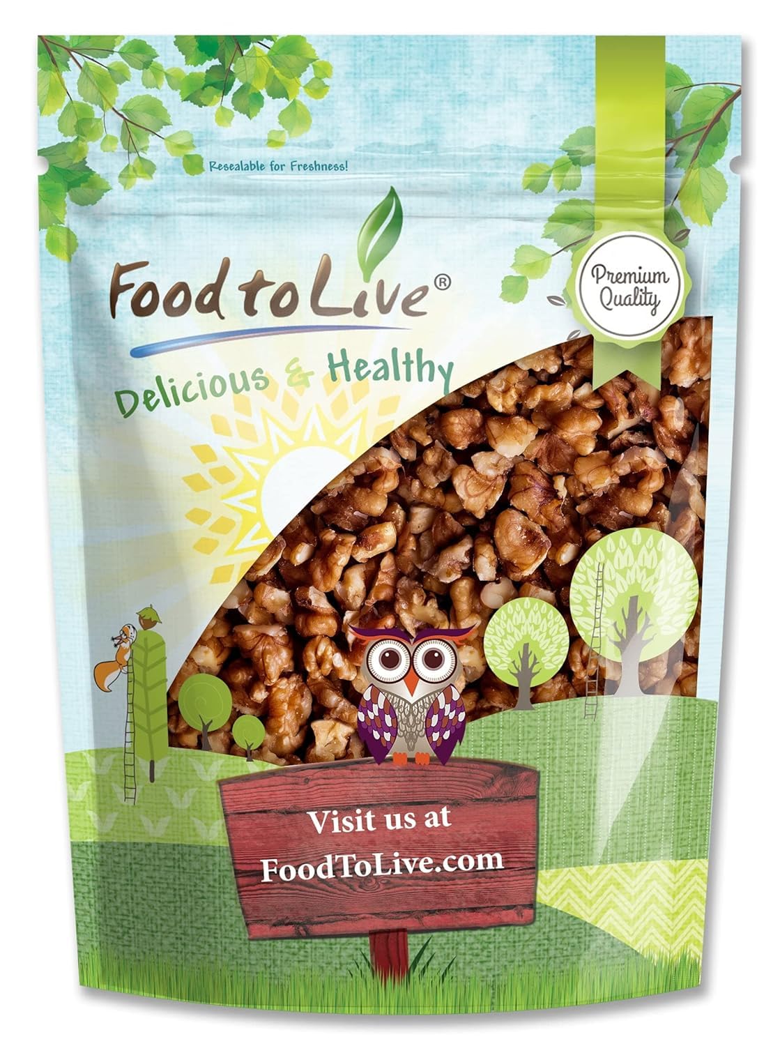 Food to Live Dry Roasted Walnuts, 8 Ounces – Unsalted Nut Pieces. Delicious and Nutritious Snack. Keto and Paleo Friendly. Great for Salads, Oatmeal, and Baked Goods. Packed with Protein and Fats