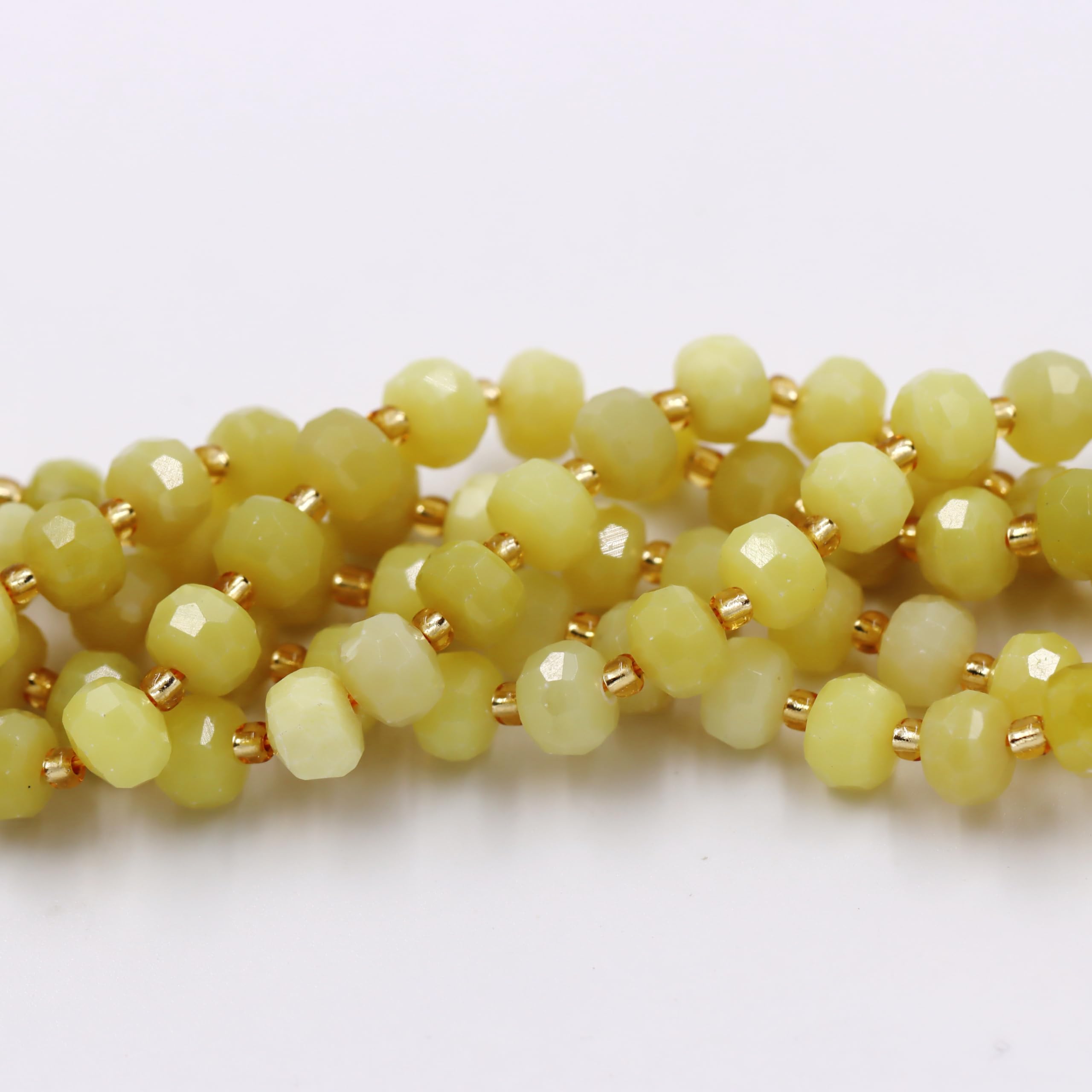 Malahill Natural Tiger's Eye Stone Beads - 8mm Faceted Rondelle, 5 Strands + Cord, For Bracelet & Necklace Making