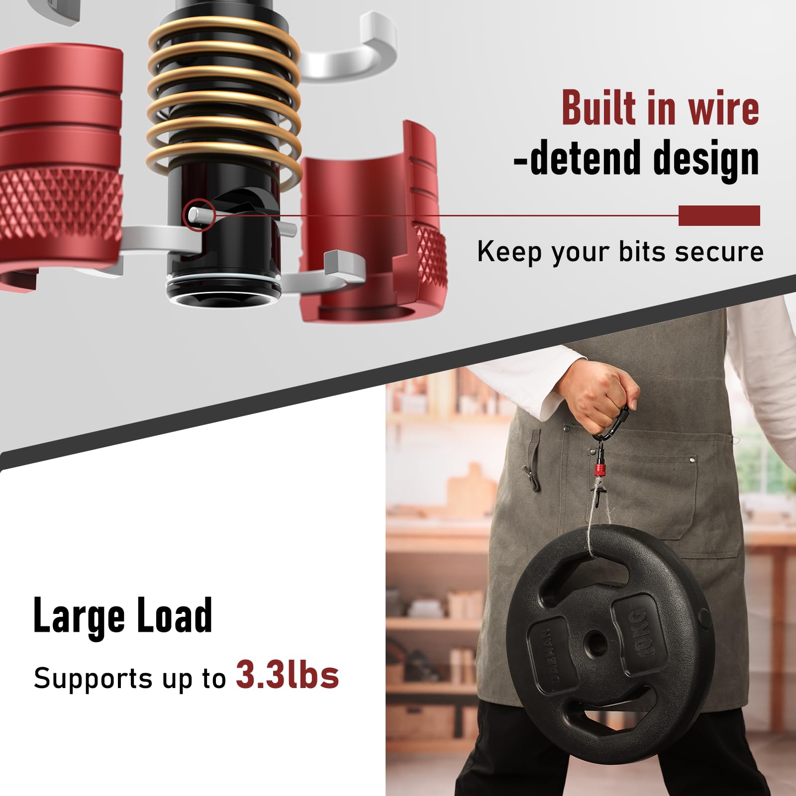 Drill Bit Holder Keychain 6pc, 1/4 Hex Quick Release Drill Extension Bit Holder Tools with Handly Carabiner - Image 3