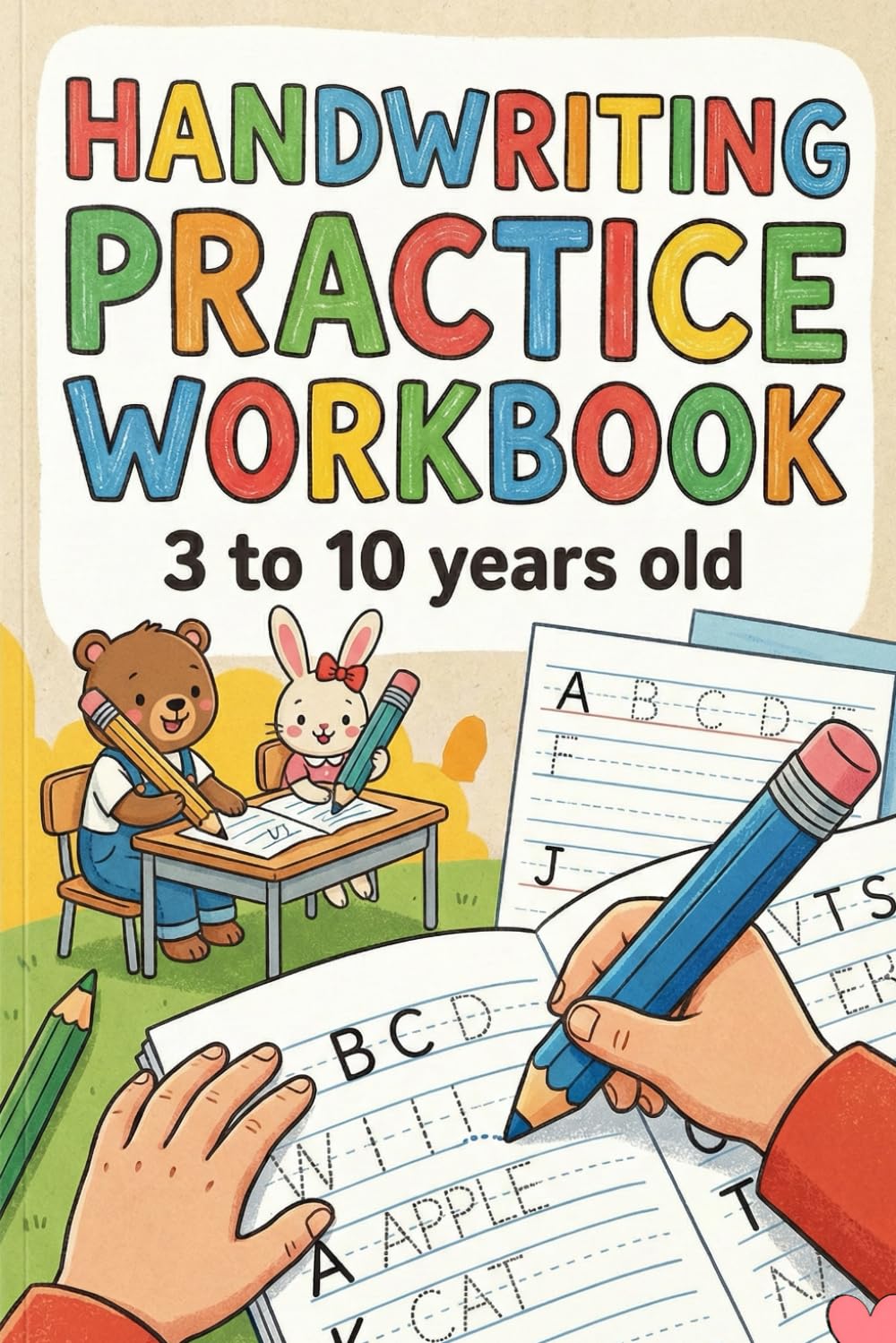 Handwriting Practice Workbook for Kids Ages 3–10 Learn Letters, Words & Sentences | Improve Pen Control, Writing Skills & Confidence