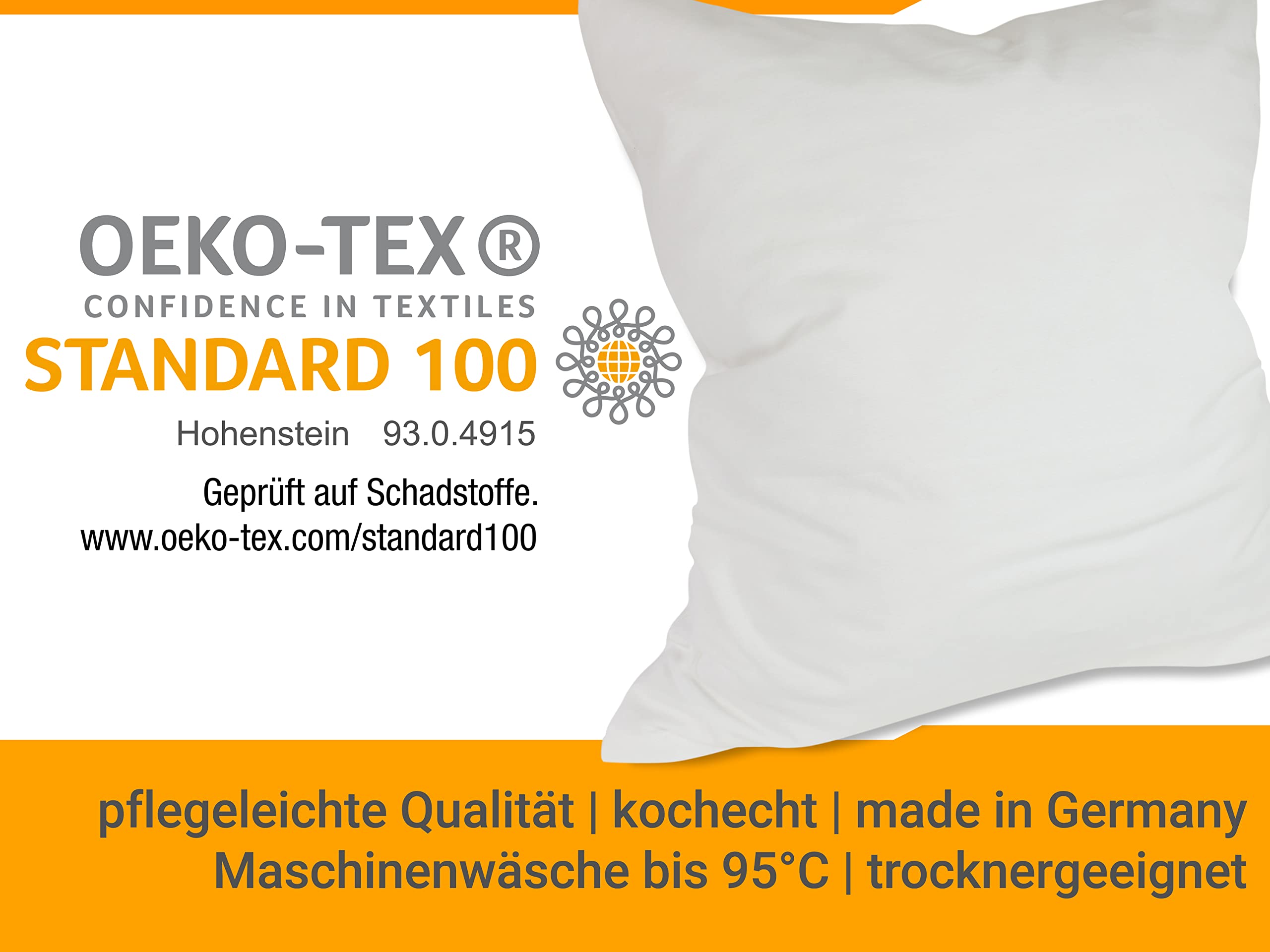 Dormisette Kissenschutzbezüge aus Feinflanell in Markenqualität Made in Germany 886.1145, 80 x 80 cm