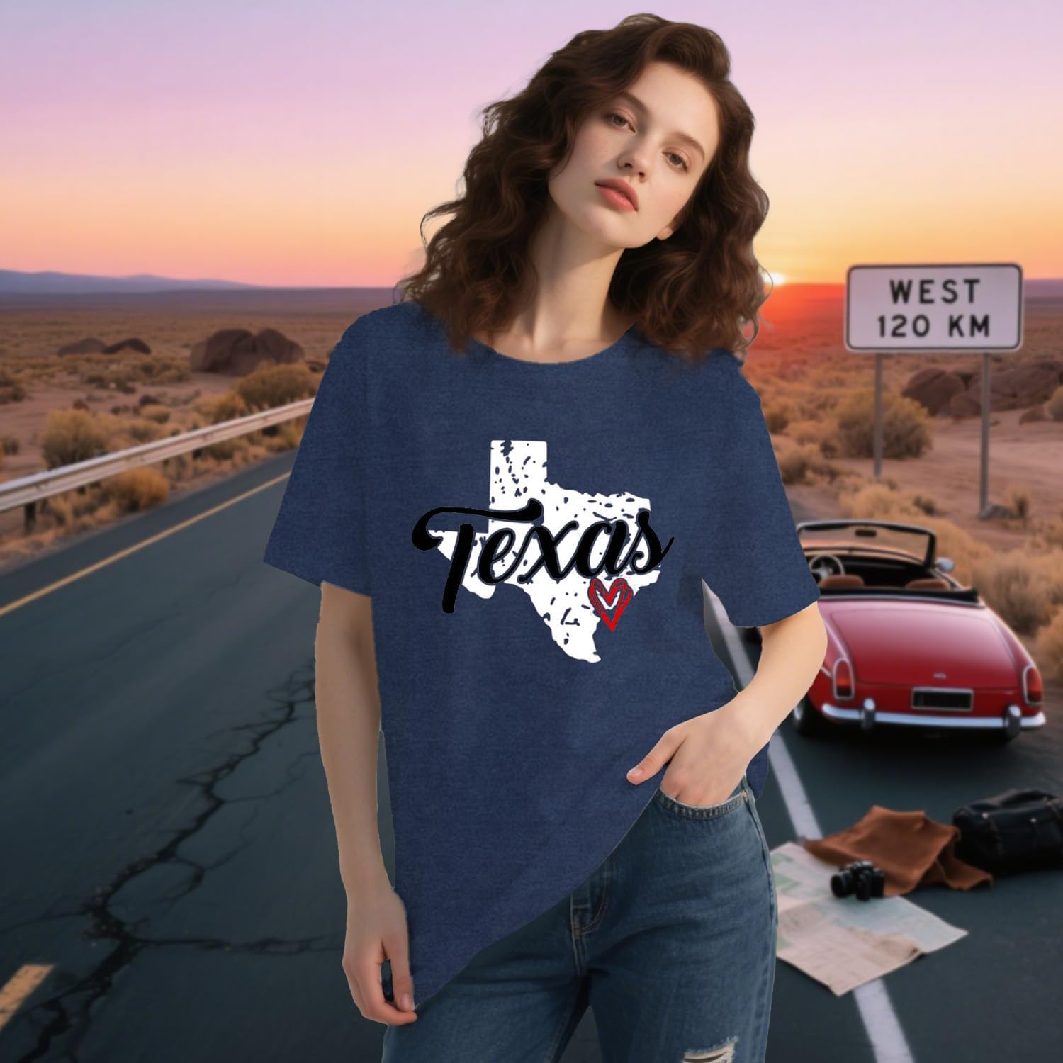 Texas Shirts for Women Texas State Map T-Shirts Texans Hometown Pride Love Tee Tops - Image 3