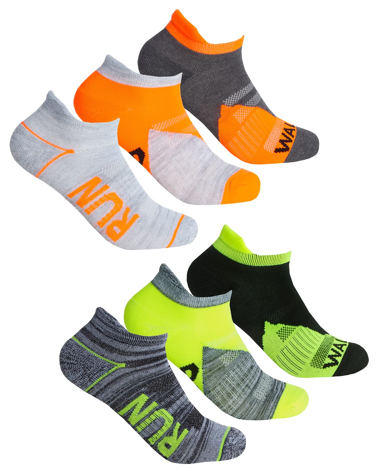 Undercover Women's 6 Pairs - Charcoal/Grey 6 Pairs Sport Trainer Socks 41B638 Charcoal/ Mix