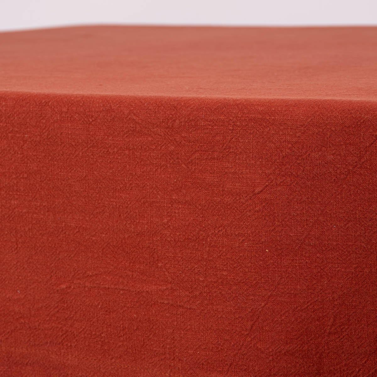 SCHÖNER LEBEN. Nappe Bio Ramie aspect lin uni rouille Différentes tailles Nappe Taille : 100 x 100 cm