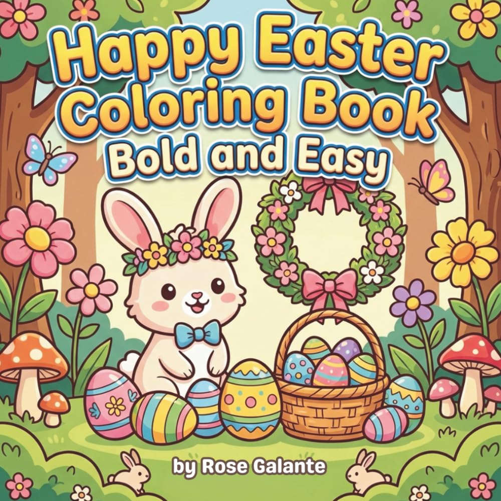 Happy Easter Coloring Book Bold and Easy