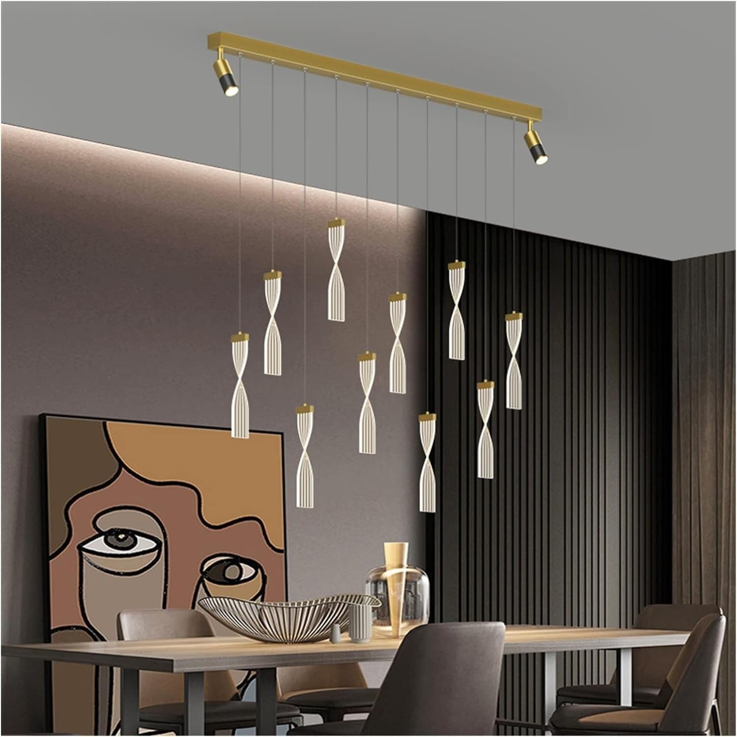Lámpara de techo LED alargada para mesa de comedor moderna y despacho 4