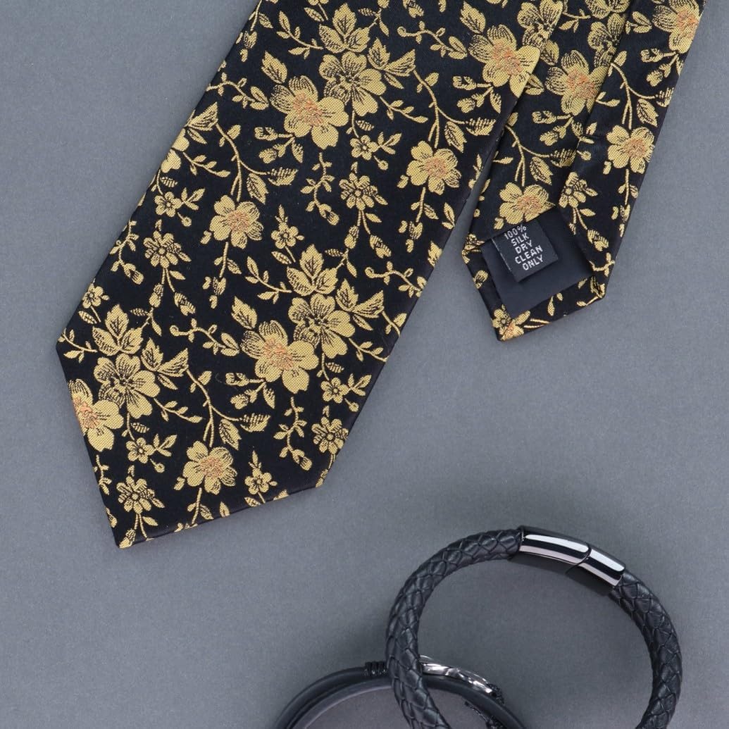 Trafalgar Men's Midas Floral Novelty Silk Necktie