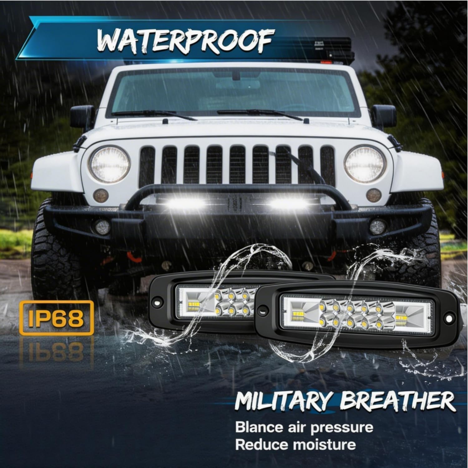 Flush Mount LED Pods, 2PCS 6inch 120W 12,000LM CREE Off Road LED Fog Lights Flood Spot Beam Combo Flush Mount Fog Lights Reverse Grill Mount Lighting for Offroad 4x4 Truck SUV