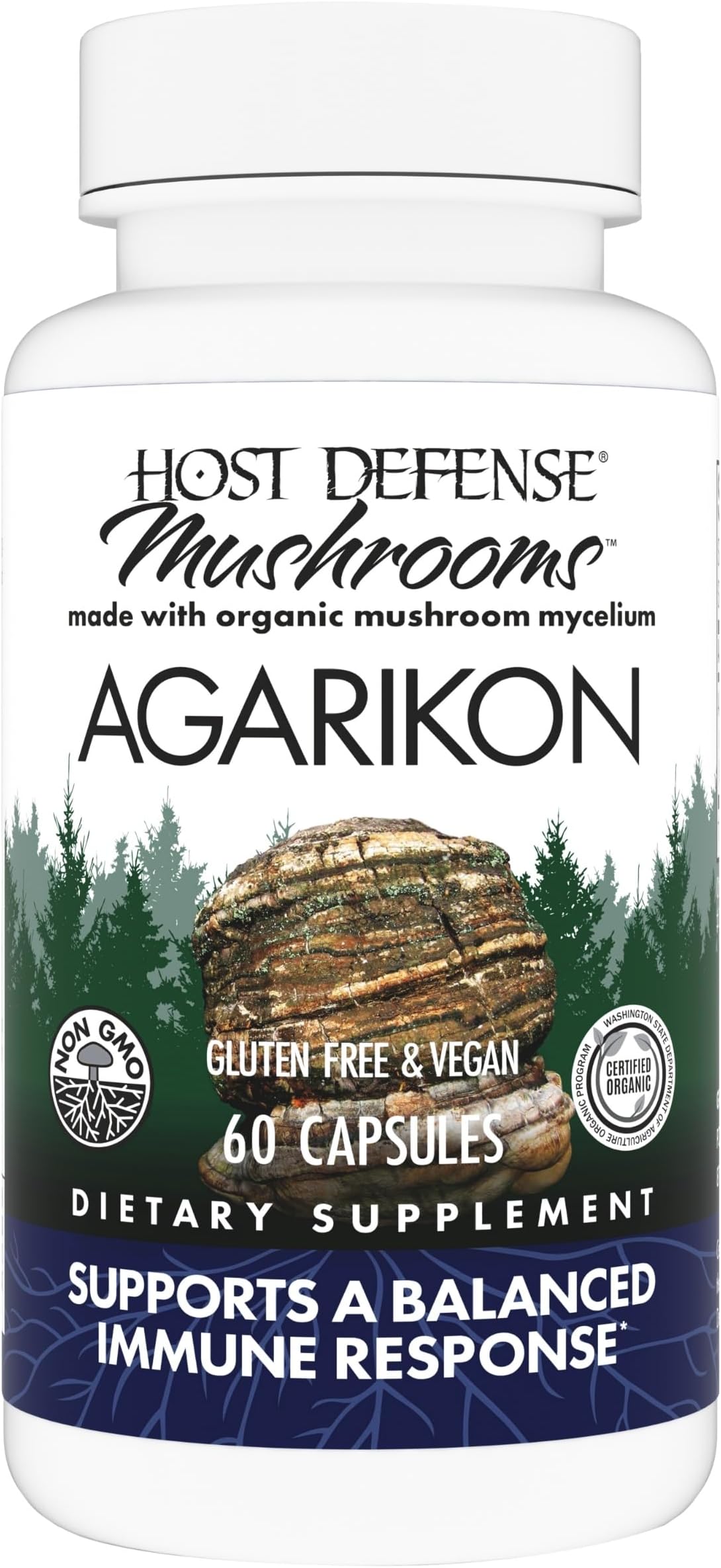 Agarikon Capsules - Immune System Support Supplement - Mushroom Supplement to Aid Immune Functions & Cell Strength - Herbal Dietary Supplement - 60 Capsules (60 Servings)*