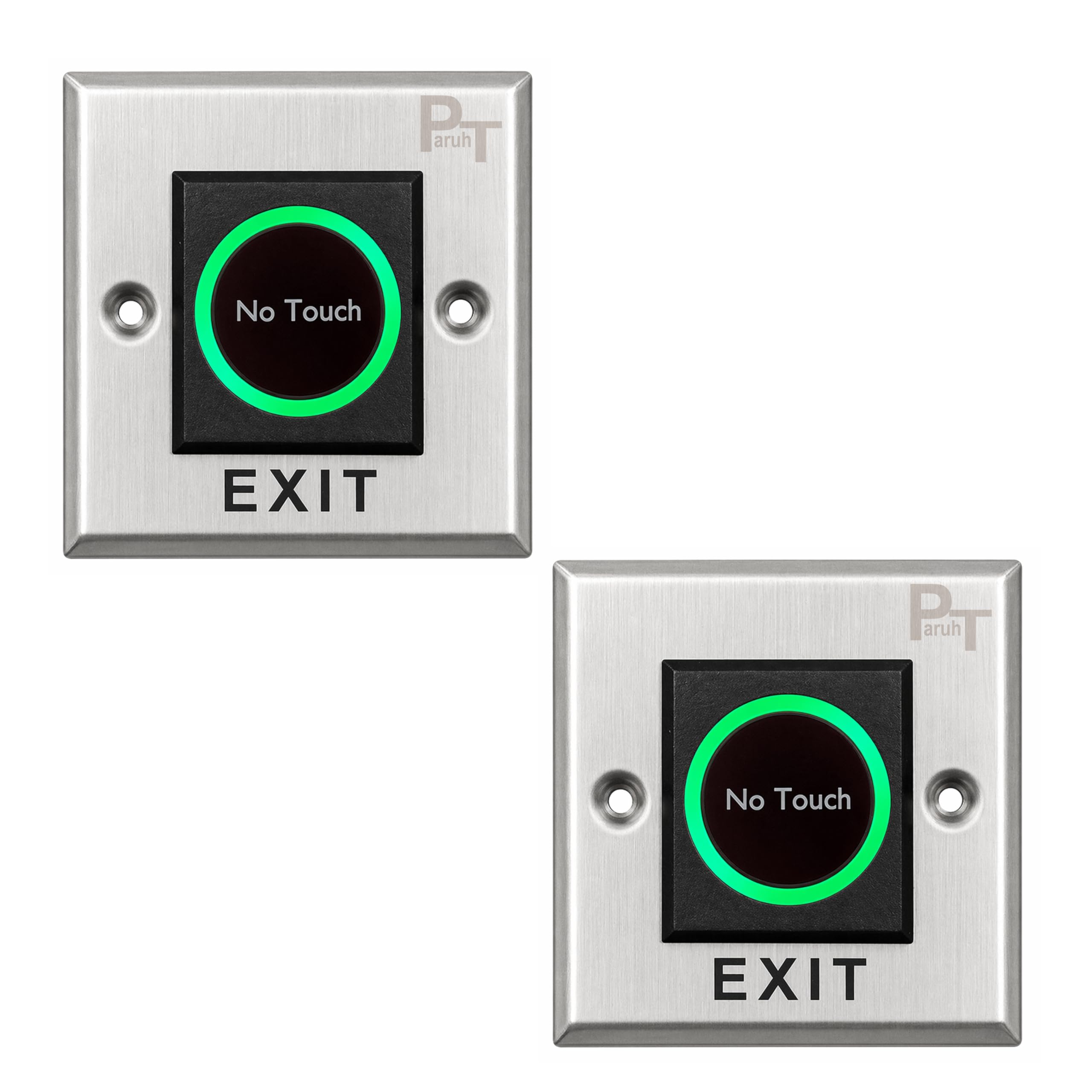 PHT 2-Pack No Touch Exit Button with Infrared Sensor, Touch-Free Access Control Exit Switch, LED Indicator, 12V DC, Stainless Steel Panel for Maglock RFID Biometric Door Release, Grey NTB02-image-12