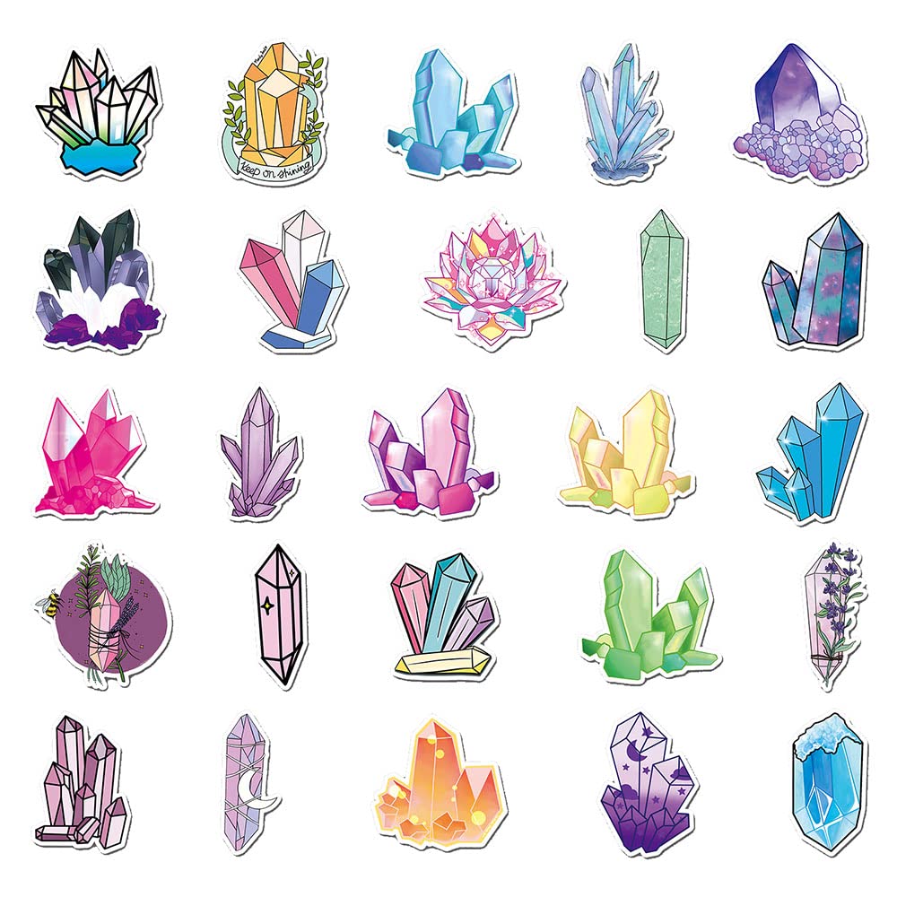 Unique Crystal Vinyl Stickers, 50 PCS Waterproof Gemstone Decals for Laptops Scrapbooking, Notebooks, Water Bottles - Image 3